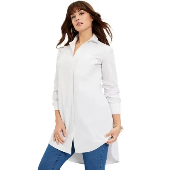 June + Vie by Roaman's Women&rsquo;s Plus Size Poplin La Vie Tunic image {6}