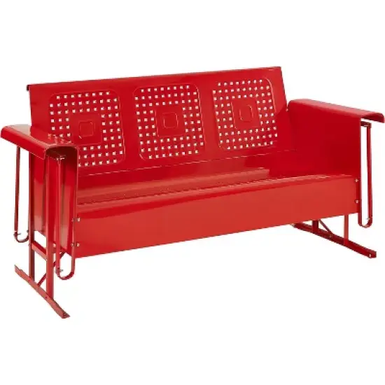 HomeStock Bates Outdoor Metal Sofa Glider image {7}