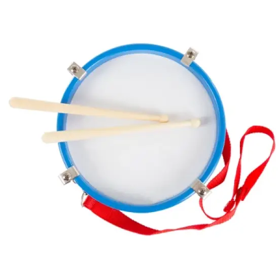 Double-sided Toy Marching Drum with Adjustable Strap and Two Wooden Drum Sticks by Hey! Play! image {2}