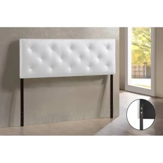 Queen Baltimore Modern and Contemporary Faux Leather Upholstered Headboard: Padded, Rubberwood Frame - Baxton Studio image {1}