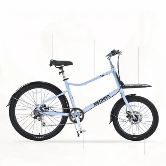 DSVIMOY Bicycles, 26 Inch Freestyle Bike for Men Women Boys and Girls, 7 Speed Cargo Bike, Blue, 65"*27.56"*42.13" image {3}