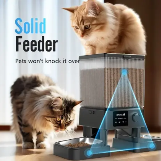 Oneisall PFD-002 PRO 5G WiFi Automatic Dog and Cat Feeder, 5L Automated Food Dispenser w/ App Control for 2 Cats image {5}