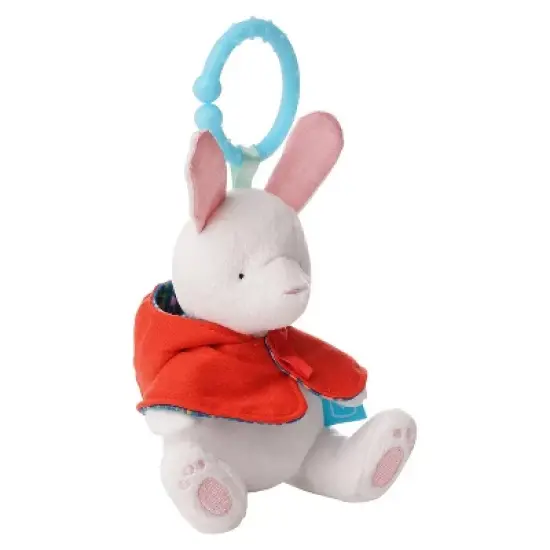 Manhattan Toy Fairytale Rabbit Plush Baby Travel Toy with Chime, Crinkle Ears and Teether Clip-on Attachment image {1}