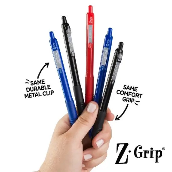 Zebra Z-Grip Recycled Ballpoint Pens Medium Point 1.0mm Assorted Ink 24/Pack (20304) image {2}
