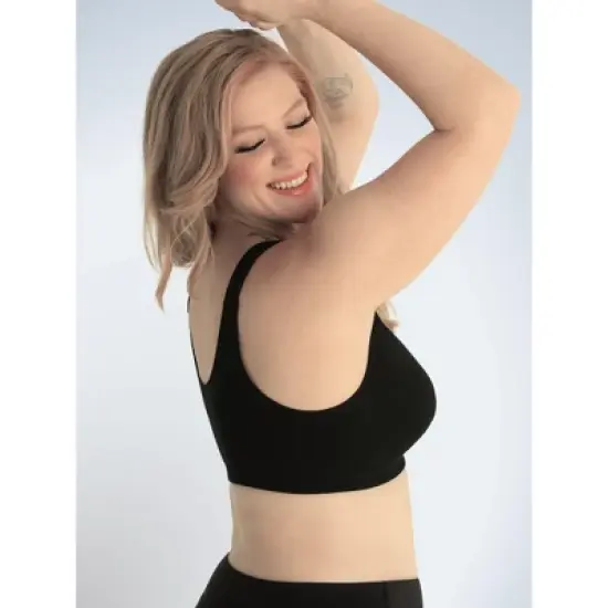 Leading Lady The Meryl - Cotton Front-Closure Leisure Bra, 110-Black image {2}