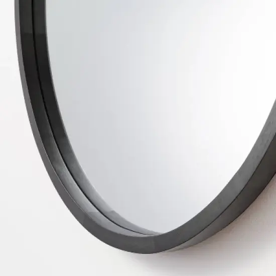26" Wood Mirror with Pleather Strap Hanger - Threshold&trade; designed with Studio McGee image {2}