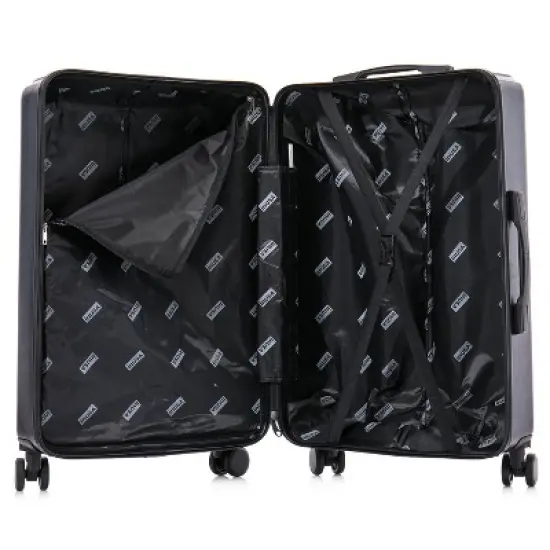 InUSA Drip Lightweight Hardside Large Checked Spinner Suitcase - Blue image {3}