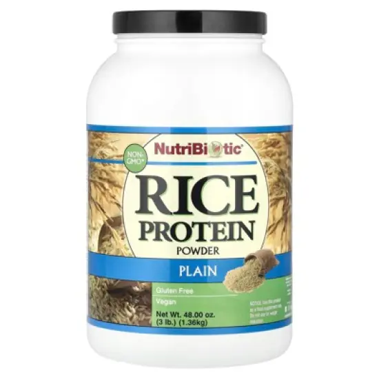 NutriBiotic Rice Protein Powder, Plain, 3 lb (1.36 kg) image {4}
