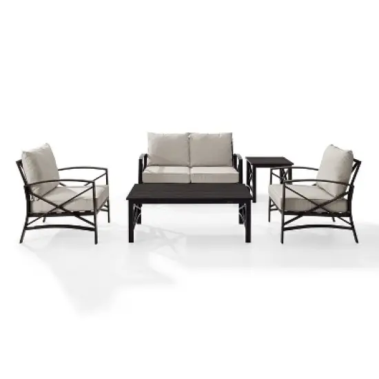 5pc Kaplan Outdoor Seating Set Oatmeal - Crosley image {1}