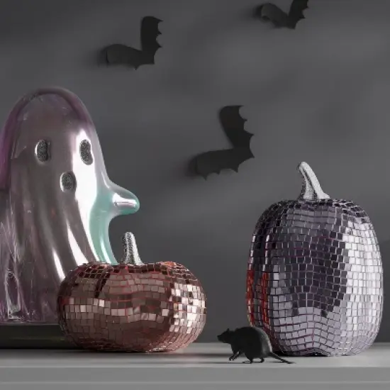 Disco Glass Pumpkin Figurine - Hyde and EEK! Boutique&trade; Lavender image {1}