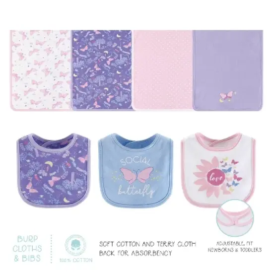 The Peanutshell Purple Butterfly Newborn Layette Set for Baby Girls, 30-Pieces, Pink/Purple, 0-3 Months image {5}