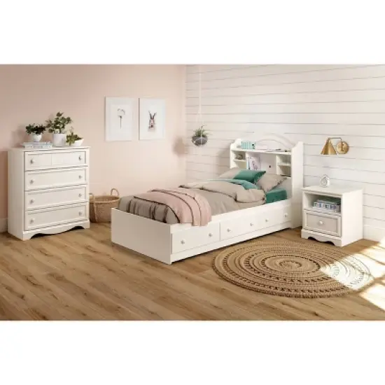 Twin Savannah Bookcase Headboard   Pure White  - South Shore image {1}
