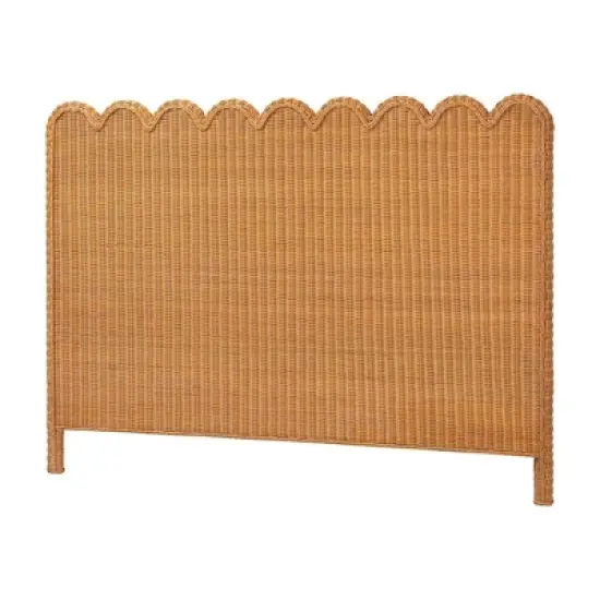 bali & pari Maritza Scalloped Rattan Pitrit Standalone Headboard image {7}