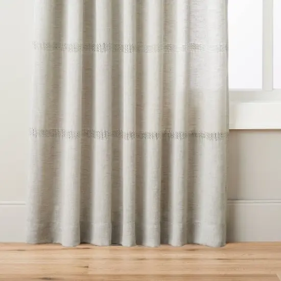 Lace Insert Sheer Curtain Panel - Hearth & Hand&trade; with Magnolia image {4}