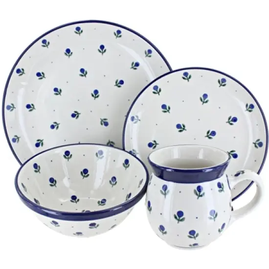 Blue Rose Polish Pottery Ceramika Artystyczna Dinnerware (16 PC) image {8}