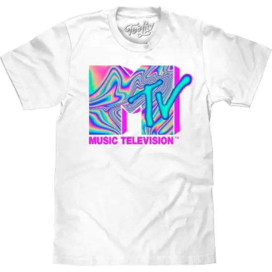 Tee Luv MTV 80s Neon Logo T-Shirt image {7}