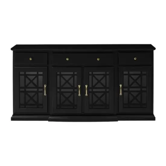 Selma Transitional 3 Tiered Ornate Fretwork Door Sideboard - Saracina Home image {2}