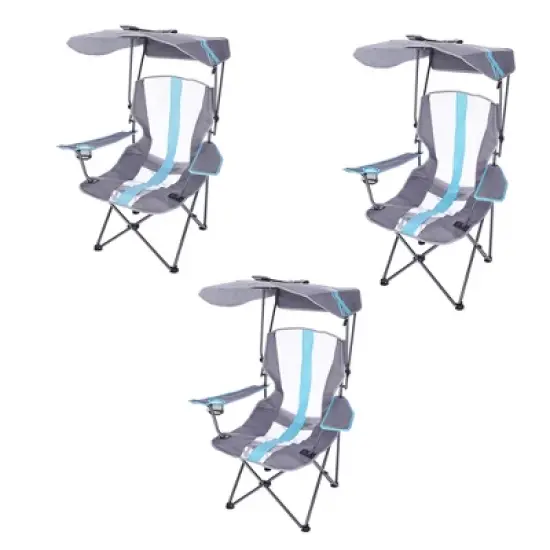 Kelsyus Premium Portable Camping Folding Outdoor Lawn Chair w/ 50+ UPF Canopy, Cup Holder, & Carry Strap, for Sports, Beach, Lake, Pool image {5}