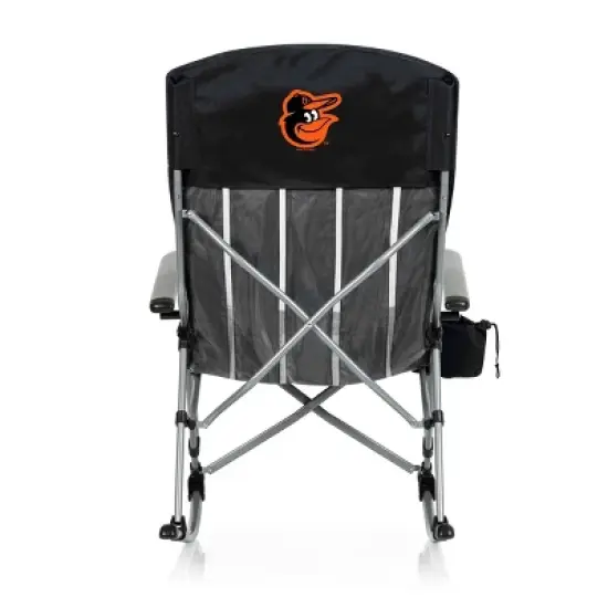 MLB Baltimore Orioles Outdoor Rocking Camp Chair - Black image {1}