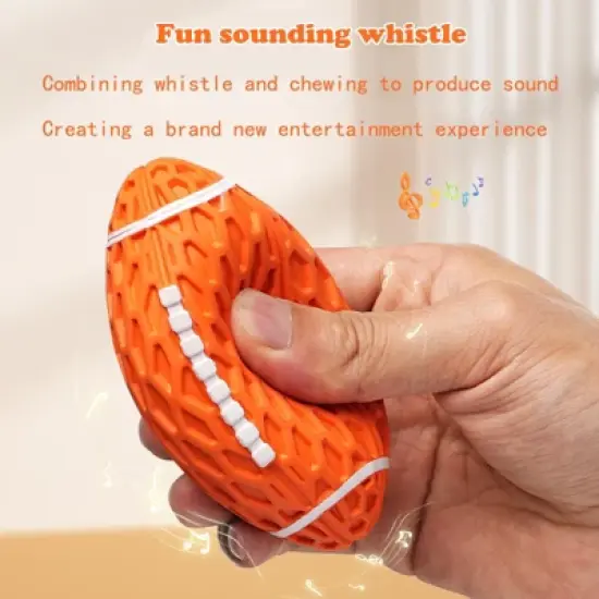 Squeaky Balls for Dogs, Rubber Football for Aggressive Chewers, Fetch Toys, Durable and Interactive Ball, Funny Squeaky Ball Heavy Duty Orange image {4}