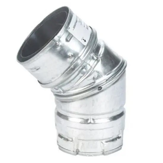 DuraVent PelletVent 6 Inches Stainless Steel 45 Degree Elbow Stove Pipe, Silver image {1}