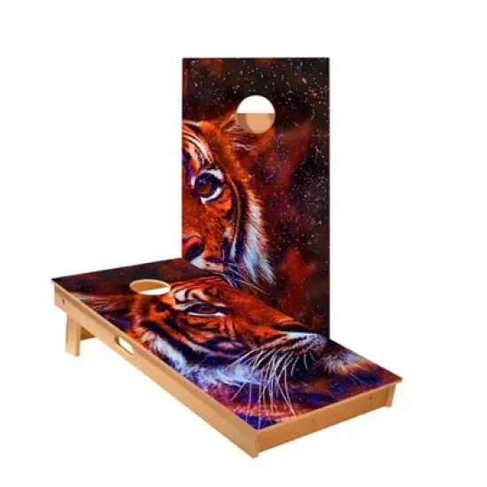 Skips Garage Space Tiger Cornhole Boards - ACA Star Series image {1}