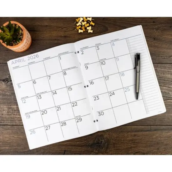 PlanAhead, See it Bigger, Jan 2025-Dec 2026 Monthly, Planner, 8.5"x11", Blue Leaf Floral&nbsp; image {7}