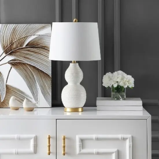 Darsa Table Lamp - White - Safavieh image {1}