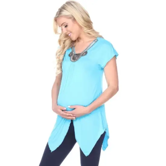Maternity Myla Embellished Tunic Top - White Mark image {7}