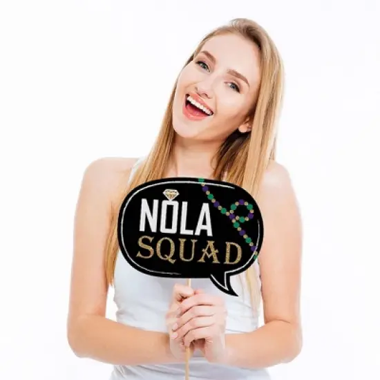 Big Dot of Happiness Nola Bride Squad - New Orleans Bachelorette Party Photo Booth Props Kit - 20 Count image {2}