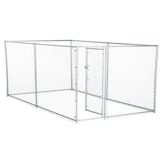 Lucky Dog Adjustable Heavy Duty Outdoor Galvanized Steel Chain Link Dog Kennel Enclosure with Latching Door, and Raised Legs image {1}