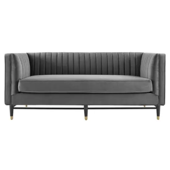 Devote Channel Tufted Performance Velvet Loveseat - Modway image {3}