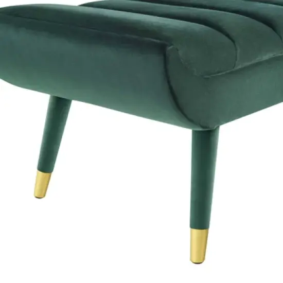 Guess Channel Tufted Performance Velvet Accent Bench Green - Modway image {5}