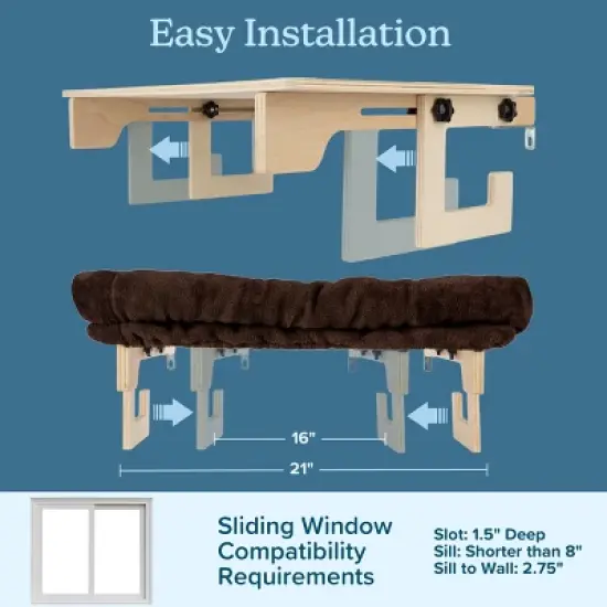 PETMAKER Cat Window Perch with Bolster image {3}