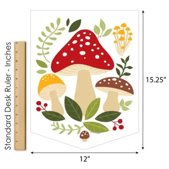 Big Dot of Happiness Wild Mushrooms - Outdoor Home Decorations - Double-Sided Red Toadstool Decor and Party Garden Flag - 12 x 15.25 inches image {4}