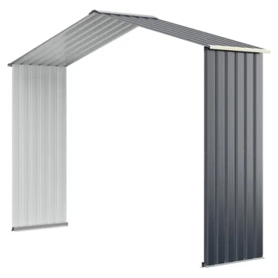 Costway Outdoor Storage Shed Extension Kit for 7/9.1/11.2 ft Shed Width Grey image {6}