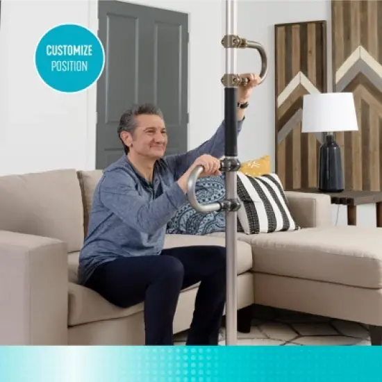 Signature Life Single Grab Bar Accessory for the Sure Stand Security Pole image {2}