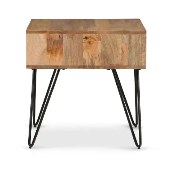 22" Moreno Solid Mango Wood End Table Natural - WyndenHall image {5}