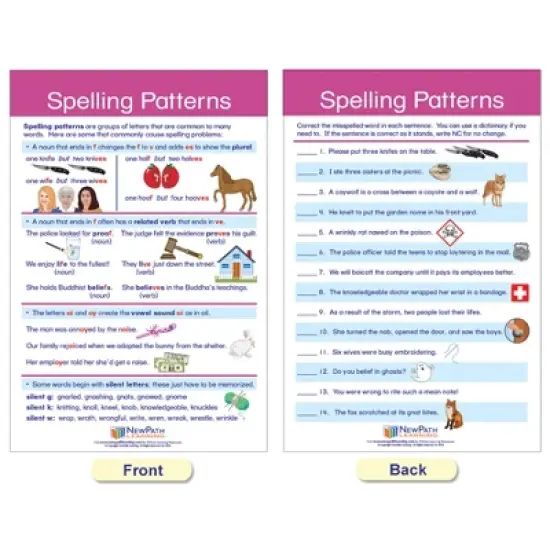 NewPath Learning Spelling Rules Bulletin Board Chart Set - Set of 7 image {1}