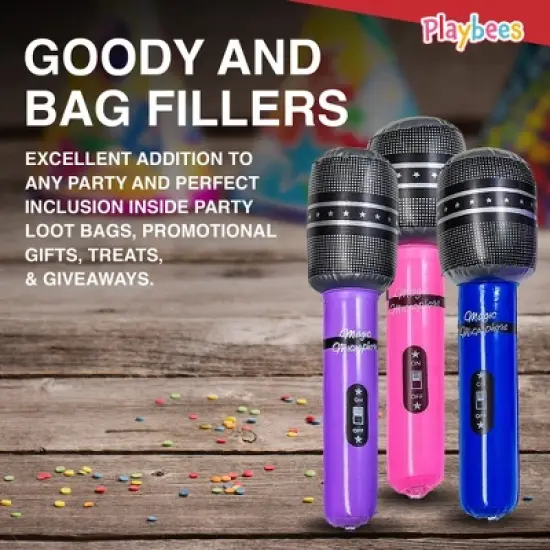 Playbees 10.5 Inch Wireless Inflatable Microphone - 12 Pieces image {4}