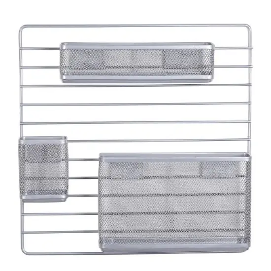 Mesh Additional Wall Organization Tools Silver - Brightroom&trade;: Steel Desk & File Organizer for Office Supplies image {1}