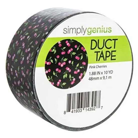 Simply Genius (Single Roll) Patterned Duct Tape Roll, Craft Supplies For Kids Adults, Colored Duct Tape Colors, Pink Cherries image {4}