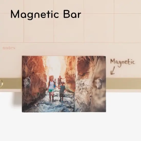 U Brands 16"x16" Acrylic Dry Erase Calendar with Metal Bulletin Strip Cream/Gold: Wall Mount Magnetic Board image {4}