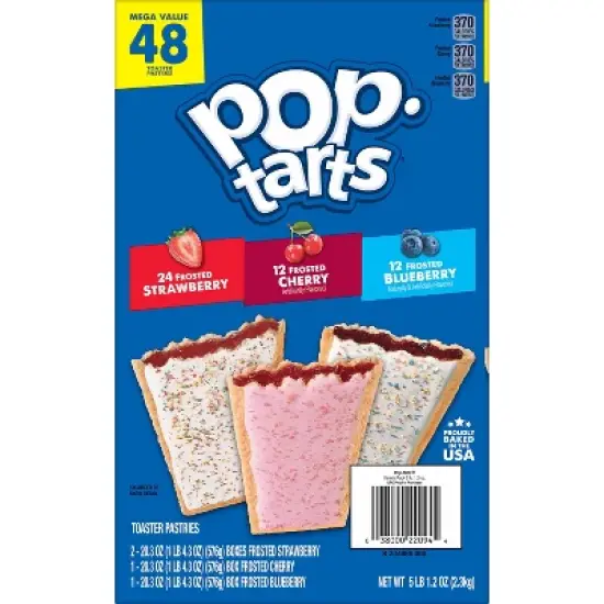 Pop-Tarts Frosted Strawberry, Cherry and Blueberry Toaster Pastries - 81.2oz/48ct image {10}