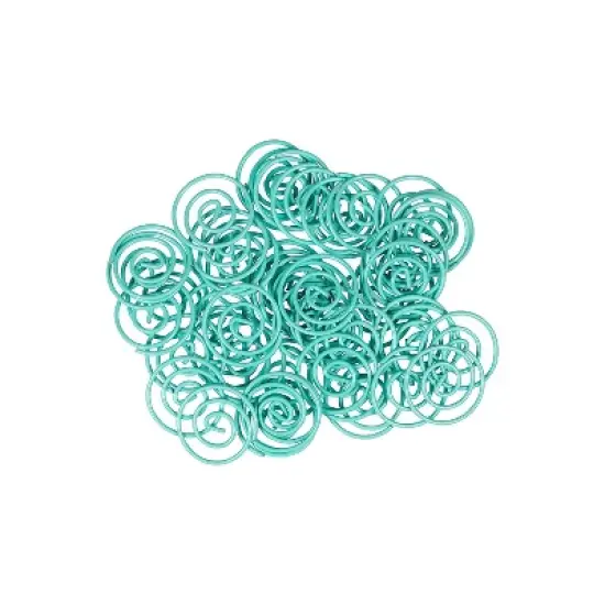 JAM Paper Colored Circular Paper Clips Round Paperclips Teal 2 Packs of 50 21832066B image {4}