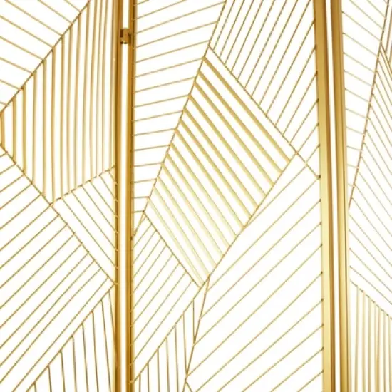Glam Geometric Room Divider Screen Gold - Olivia & May image {2}