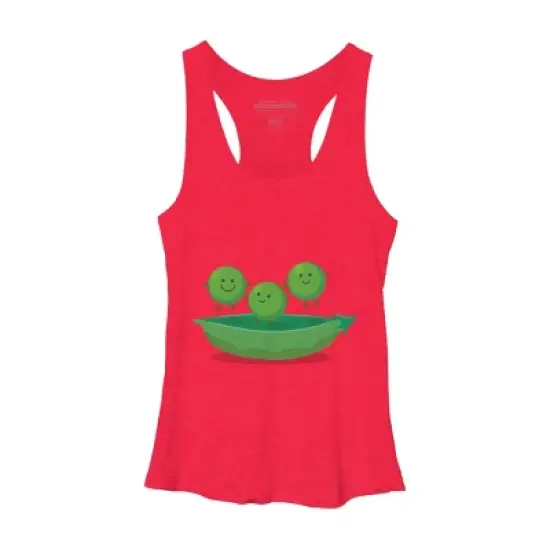 Women's Design By Humans Cute jumping peas in pod cartoon illustration By thefrogfactory Racerback Tank Top image {9}