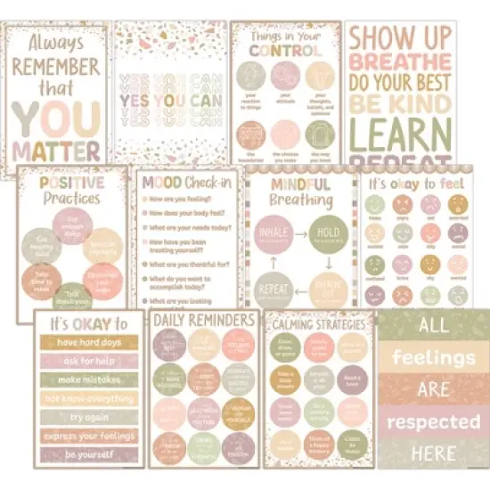 Teacher Created Resources&reg; Terrazzo Tones Positive Practices Small Poster Pack, Pack of 12 image {13}
