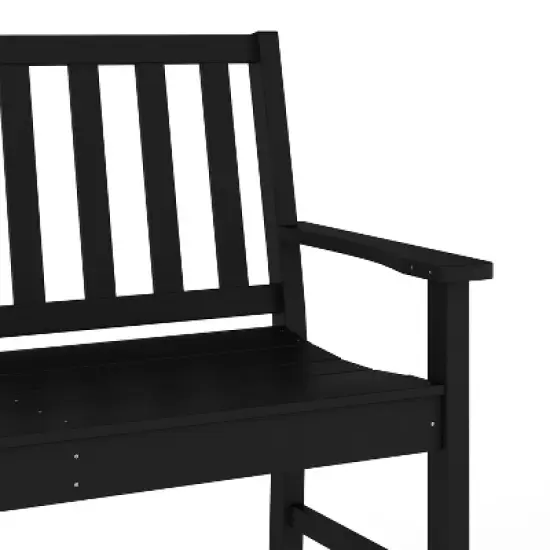 Merrick Lane All Weather Recycled HDPE Bench for Indoor and Outdoor Use image {4}