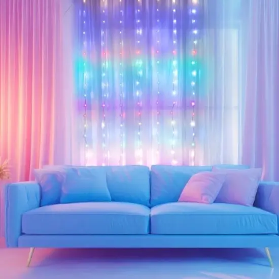Sportopia Multicolor Curtain Light with Music Sync image {2}